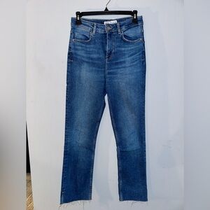 high waisted straight leg zara jeans